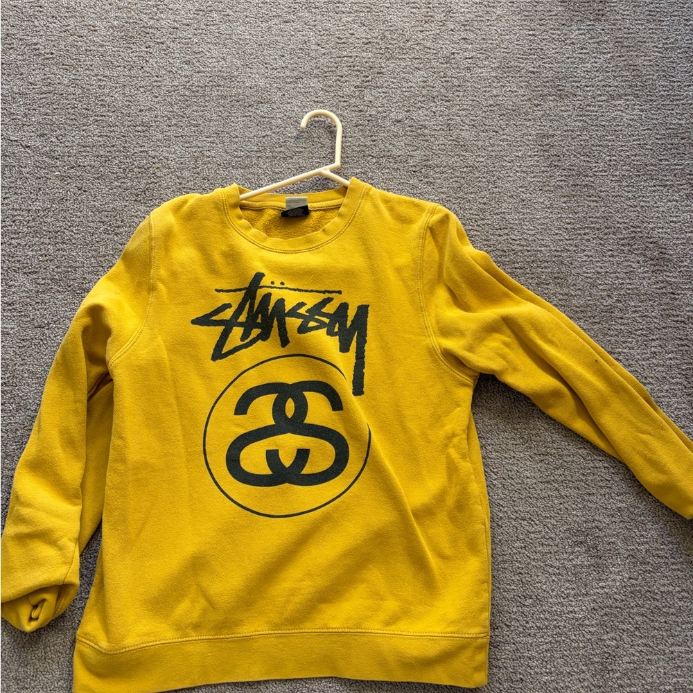 Stussy Men's Bold Yellow Crewneck Sweater